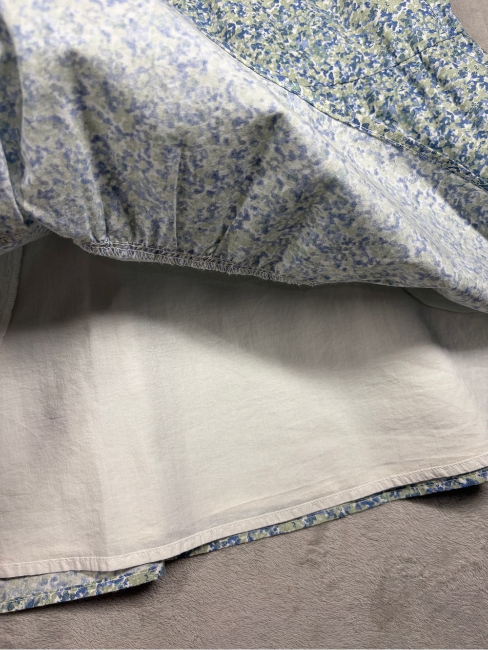 Abercrombie & Fitch Floral Short Puff Sleeve Green Blue White Mini Dress Small - Picture 6 of 16